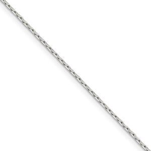 1mm, Sterling Silver Solid Round Box Chain Necklace, 16 Inch